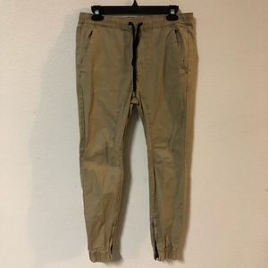 NEVER USED PACSUN KHAKI SKINNY ZIPPER JOGGER PANTS